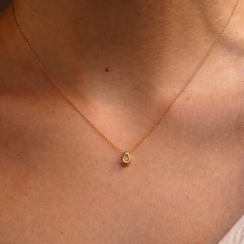 Naszyjnik Mini Drop złoty naszyjnik z maleńką cyrkonią .jpg